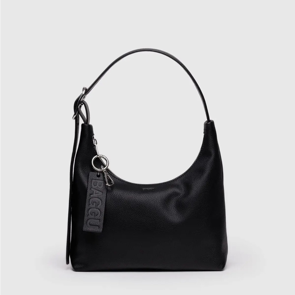Baggu Black Leather Shoulder Bag NWOT